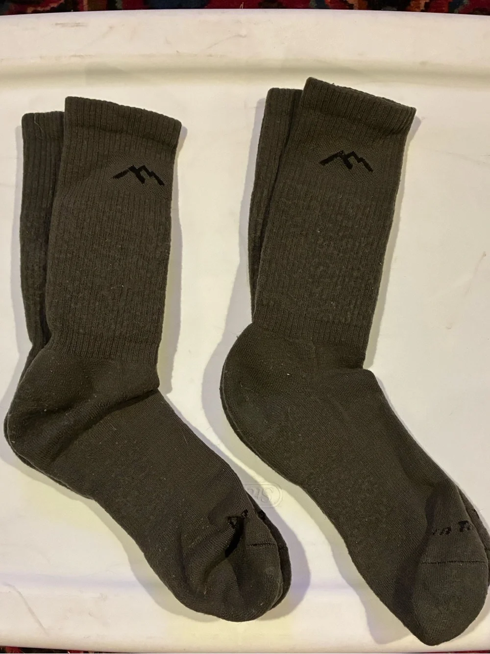 Darn Tough Wool Crew Socks in Olive Green — Military, 2 pairs